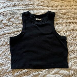Madewell Black Sleeveless Crop Top